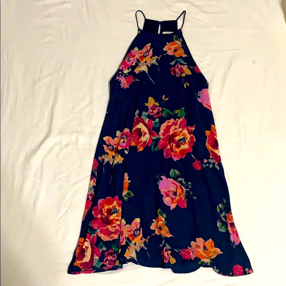 Everly Navy Blue and Floral Dress